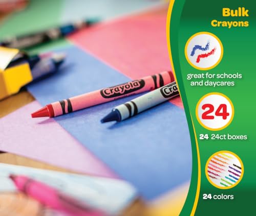 Crayola Crayons Bulk (24 Packs), Coloring Book Supplies, Presharpened Crayons for Kids, Easter Basket Stuffers, Preschool ...