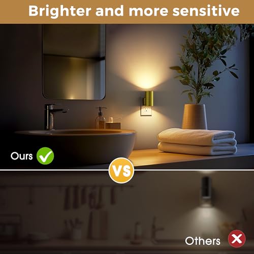 L LOHAS LED Night Light, Automatic Night Lights Plug into Wall, 2 Pack Nightlights With Light Sensor, 3000K Soft White 0-1...