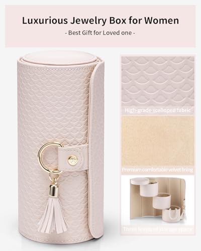VLANDO Jewelry Box for Mothers Day Gifts, Travle Jewelry Organizer, Bridal Shower, Bridesmaid Gifts for Wedding Day, Bride...