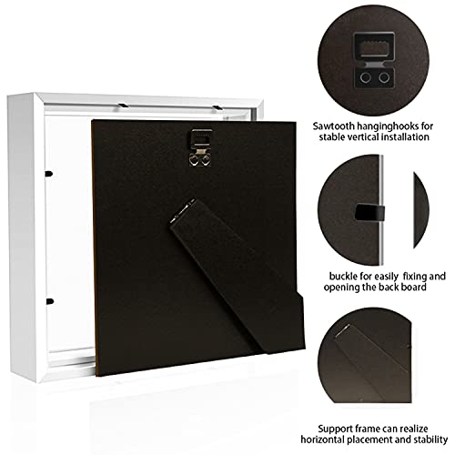 TouYinger 8x8 Shadow Box Frame Display Case with Letter Stickers, 3D Picture Frame, Display Case Box for Memorabilia, Baby...