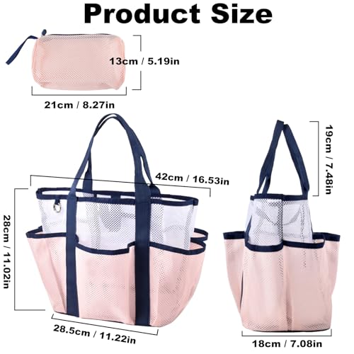 CaCTOUR Beach Bag with Cooler,Mesh Beach Bag for Women Cruise Pool,Packable Sandproof Travel Tote Bag with 8 Pockets