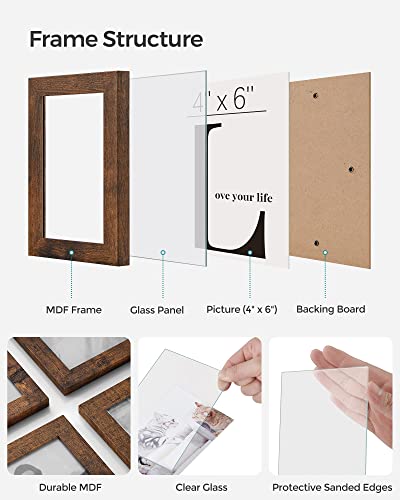 SONGMICS 4x6 Picture Frames Collage Wall Decor, 12-Pack Photo Collage Frame, Multi Picture Frame Set with Glass Front, Ass...