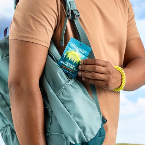 Cliganic 10 Pack Mosquito Repellent Bracelets for Adults & Kids - Natural DEET-Free Bands, Individually Wrapped