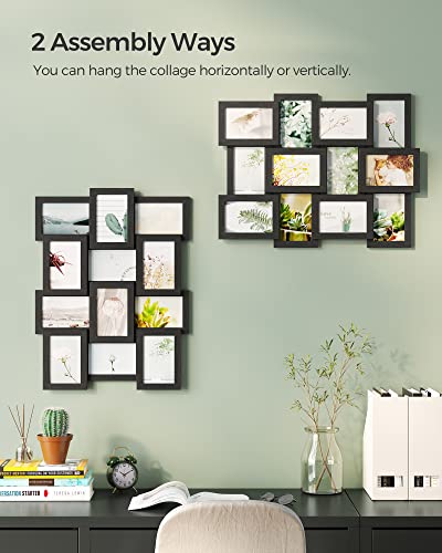 SONGMICS Collage Picture Frames, 4x6 for Wall Decor, Multi Family Photo for Gallery Decor, Hanging Display, Set of 12, Ink...