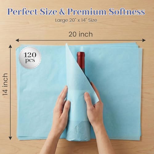 Shindel 120 Sheets Tissue Paper, 20x14 Inch Gift Wrapping Paper Bulk for DIY Crafts Gift Box Wrapping 20 Colors