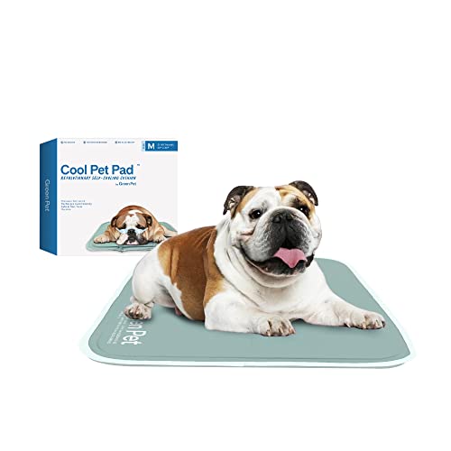 The Green Pet Shop Cool Pet Pad - Medium, Sage Grey - Self-Cooling, Pressure Activated Mat for Dogs & Cats from 21-45 lbs...