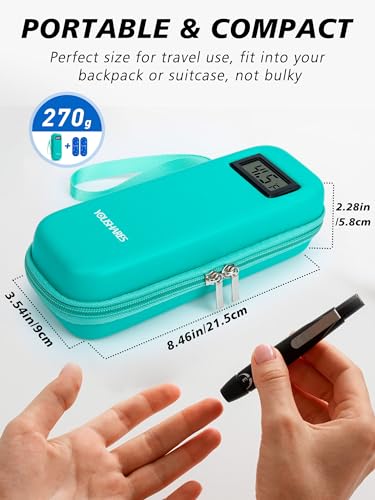 YOUSHARES Insulin Cooler Travel Case with Temperature Display - Refrigerated Medicine Cooling Bag with 2 TSA Approved Ice ...