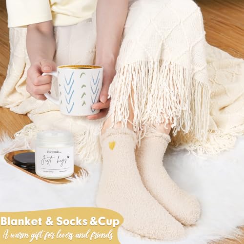 Gift Basket for Women,Birthday gifs, Blanket Set, Candles for Women, Get Well Soon Gifts, Sunflower Gift, Thanksgiving Gif...