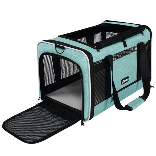 GAPZER Cat Carrier 18"x11"x11" TSA Approved Ventilated Top Open Softsided Pet Air Travel Bag, Small Animal Basic Crate Shi...