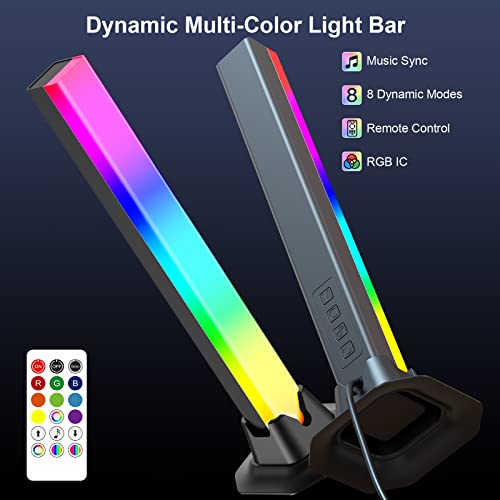 velted RGB Light Bar, Music Sync RGB IC LED Lights Bars, USB Powered Ambient Lighting, Remote Control Color Changing Gamin...