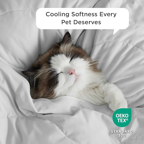 Bedsure Premium Cooling Blanket for Medium Dog - Q-MAX>0.5, Breathable Summer Washable Cold Pet Throw Blanket, Soft Durabl...