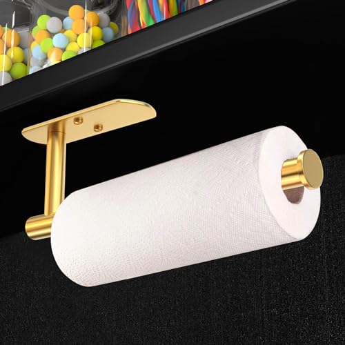 VAEHOLD Adhesive Paper Towel Holder Under Cabinet Wall Mount for Kitchen Paper Towel, Paper Towel Roll Holder Stick to Wal...