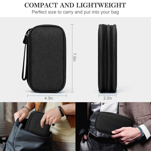 FYY Travel Cable Organizer Pouch Electronic Accessories Carry Case Portable Waterproof Double Layers All-in-One Storage Ba...