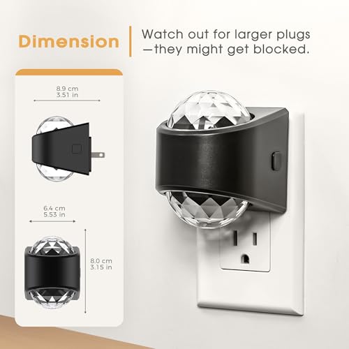 Briignite Night Light, Night Lights Plug into Wall, LED Projector Night Light, Soft White for Bedroom, Dimmable Brightness...