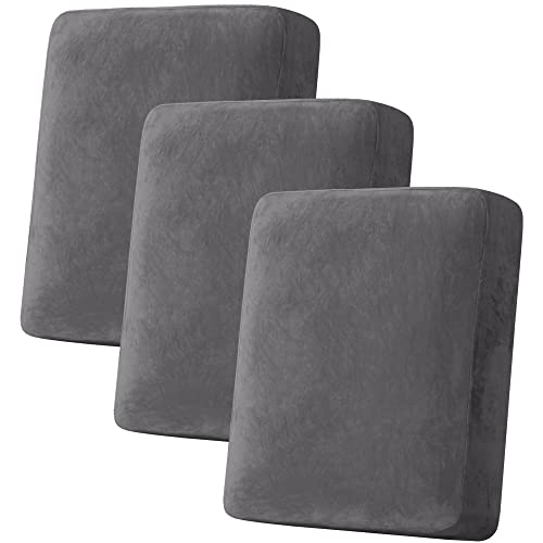 H.VERSAILTEX Velvet Stretch Couch Cushion Cover Plush Cushion Slipcover for Chair Loveseat Sofa Cushion Furniture Protecto...