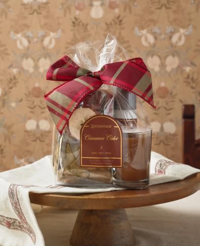Aromatique Cinnamon Cider Gift Set Trio – Decorative Fragrance 2 oz, Room Spray 2 oz & Votive Candle 2.7 oz – Cinnamon, Ap...