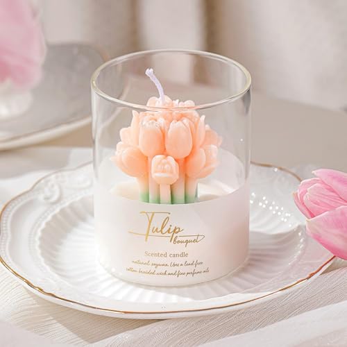 Verdyn Orange Flower Shape Soy Wax Scented Candles 100% Natural Soy Wax | Relaxing Aromatherapy Candle | Housewarming Gift...