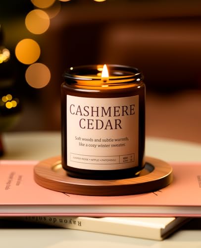 Scented Candles Gift Set for Women - 4 Pack Soy Candles for Home Scented, Long Lasting Winter Candle Set with Cashmere Ced...