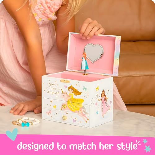 Musical Princess Jewelry Box for Girls - Kids Music Box with Spinning Princess, Princess Birthday Gifts for Little Girls, ...