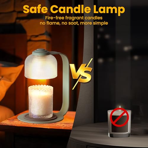 Oizuon Candle Warmer Lamp with Timer - 4.92'' Dimmable Candle Lamp Warmer, Christmas Birthday Gift for Women & House Warmi...