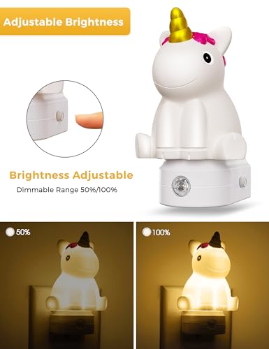L LOHAS LED Plug-in Night Light for Kids, Cute Color Changing LED Night Light with Dusk to Dawn Sensor, Christmas, Birthda...