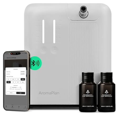 AromaPlan 5 Star Collection Cold Air Scent Diffuser, Whole House (2 Scents Included)- Waterless Smart Aroma, Scent &Time A...