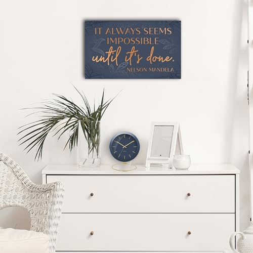 Nelson Mandela Motivational Wall Art – Framed Canvas Poster 10 x 16.5 Inch for Office, Bedroom & Living Room – Inspiration...