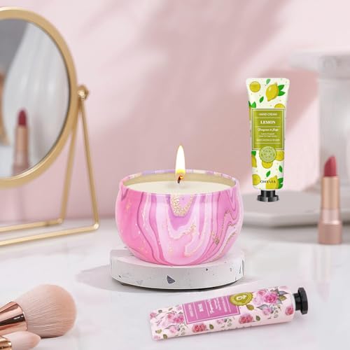 Gifts for Women - Candles Gift Set & Hand Cream Lotion Set (8 Pack), Ideal for Birthday Gift,Teacher Appreciation Gifts, C...