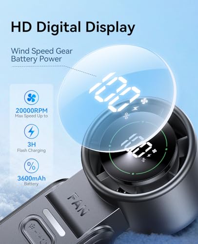 DIGIX Mini Portable Handheld Fan, USB Rechargeable Personal Cooling Fan with Turbo Airflow, 100 Speeds, 120° Rotation, LED...