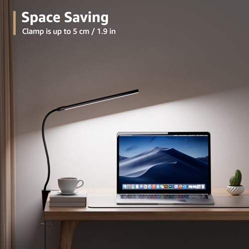 Lepro Clip on Desk Lamp LED Reading light Dimmable USB Small Clamp Lamp with 3 Color Modes 10 Brightness, Adjustable Flexi...
