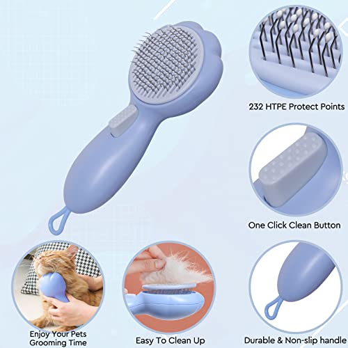 GJEASE Cat Grooming Glove Brush,Self-Cleaning Slicker Pet Brush for Short and Long Haired pats,Dog Bath Brush for Shedding...