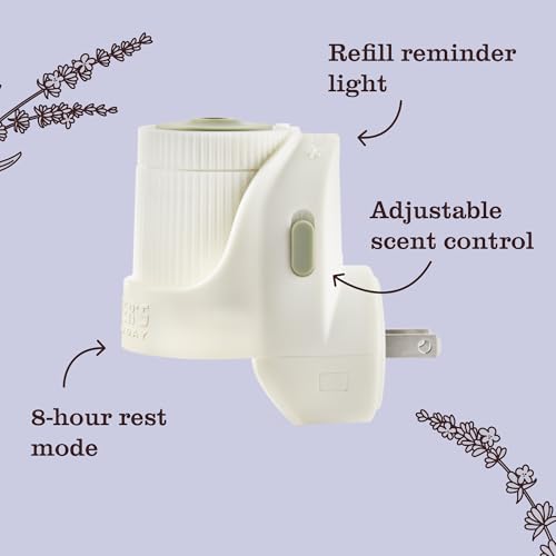 MRS. MEYER'S CLEAN DAY Premium Scented Oil Diffuser Kit, Lavender, 1 warmer and .67 fl oz refill