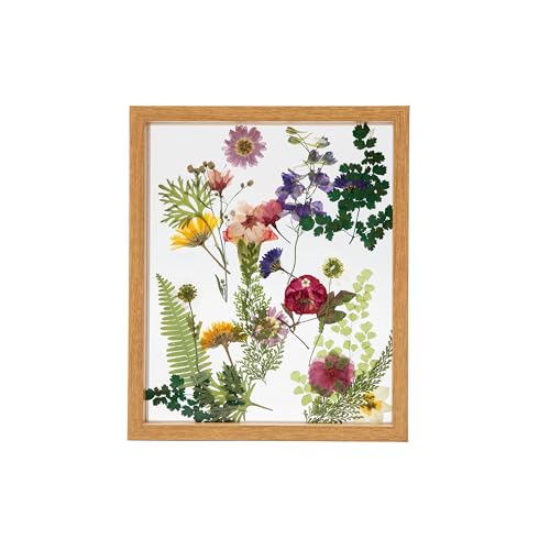 Twodays Birth Flower Mother's Day Craft Kit for Mom/Grandma - 33 Real Pressed Flowers Art DIY Set, With 8x10 Double Glass ...