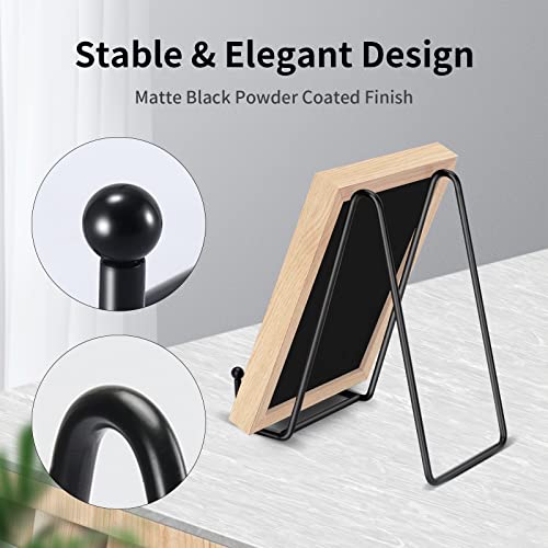 Kruodop 3 Pack 6 Inch Plate Stands for Display, Plate Holder Display Stand, Picture Frame Stand Black Metal Frame Holder S...