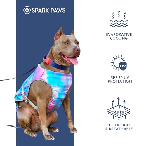 Spark Paws Dog Cooling Vest - SPF 50 UV Sun Protection - Summer Heat Relief Gear for Dogs, Lightweight, Evaporative Coolin...