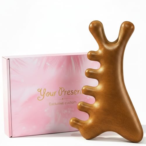 SerniaXin 4-in-1 Natural Sandalwood Gua Sha Massage Tool - Head, Face, Eye Nose Massage & Jawline Sculpting - Full Body Ly...