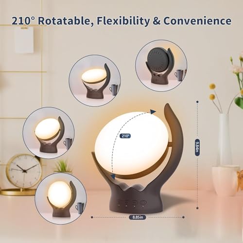 Voraiya Light Therapy Lamp, UV-Free 10000 Lux Therapy Light, Rotatable Happy Sunlight Lamp with 5 Brightness & 3 Color Tem...