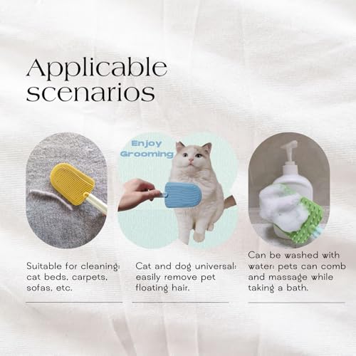 Cat Brush,2-in-1 Soft Cat Brush,Pet Brushes for Shedding,Soft Comb,Cat Brush for Shedding,Short or Long Haired Cats,Pet Gr...