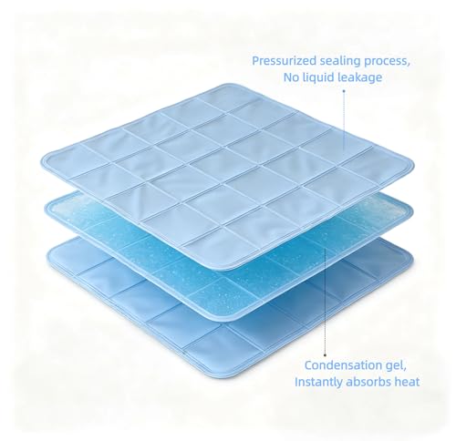 ZeQi Gel-Filled Cooling Mats for Cats Dogs Pets, Water-Proof Surface, Summer Dog Cool Mat, Cooling Cat Bed, Cool Mat, Ice ...