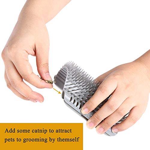 3.0 Softer Cat Self Groomer with Catnip, Dog Cat Corner Groomer,Wall Corner Scratcher Comb,Grooming Massage Brush, Perfect...