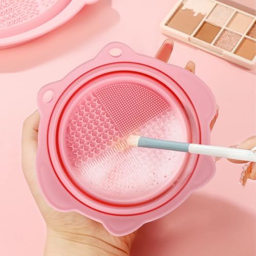 Vodolo Paint Brush Cleaner Mat,Foldable Silicone Paint Brush Cleaner Bowl,Portable Cleaning Tool for Paintbrush,Painting A...