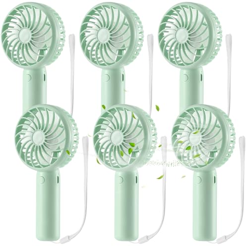 Tujoe 6 Pcs Mini Powerful Handheld Fan 3 Speed Personal Small Portable Rechargeable Fan with Base USB for Women Eyelash Ma...