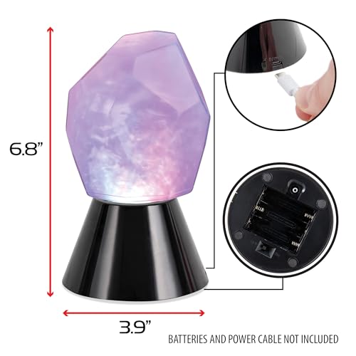 ENHANCE Tabletop Crystal Lamp - Portable Crystal Light with Swirling RGB Lighting Effect, Up to 40 Hours of Battery Life, ...