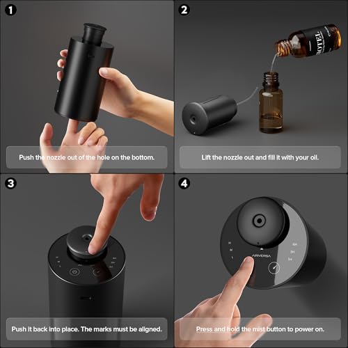 Airversa Waterless Essential Oil Diffuser for Home Aromatherapy Scent Diffusers with 3 Countdown Timer Settings or Timer-O...