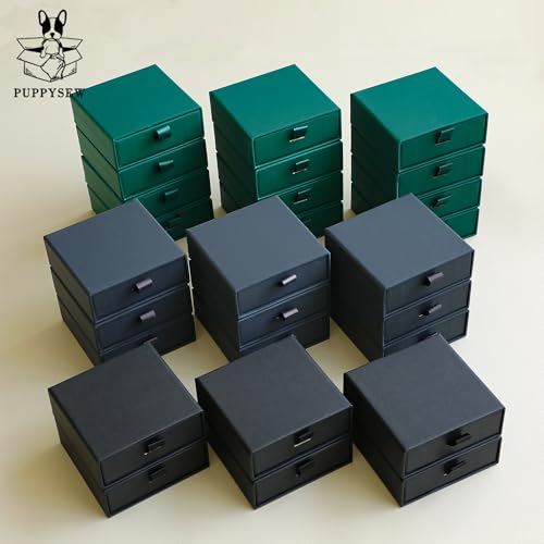 40Pcs Black Small Jewelry Boxes 3.54×3.54×1.26in Cardboard Jewelry Gift Boxes Jewelry Packaging for Small Business for Nec...