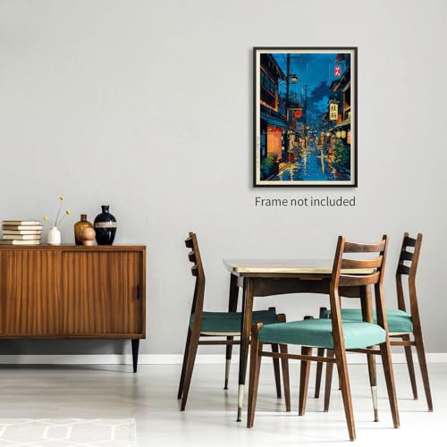 Podafu Japanese Tokyo Tea House Wall Art Poster - 12x16in Unframed Canvas Print for Bedroom Decor