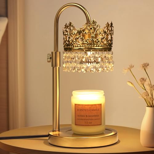 DMBOSS Candle Warmer Lamp with Timer Dimmer Adjustable Height with 2 Bulbs Crystal Candle Lamp Elegant Home Decor for Vale...