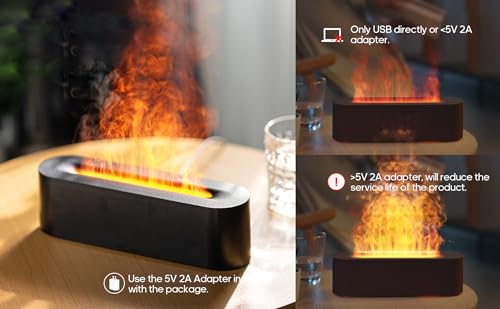Essential Oil Diffusers,Flame Colorful Water Vapor Fire Fireplace Humidifier for Aromatherapy Aroma Therapy Machine Room B...