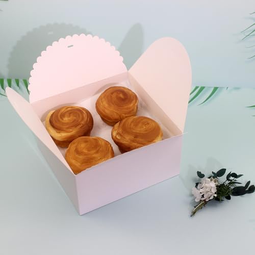 8"x 8"x 4" White Gift Boxes with Lids and Ribbons, 6 Pack Foldable Cardboard Paper Boxes for Gifts, Bridesmaid Proposal Bo...