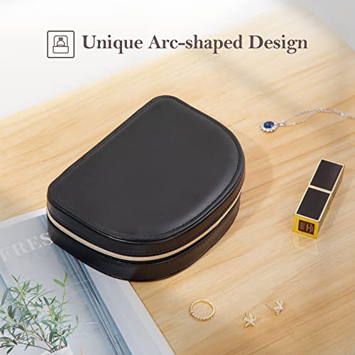 ProCase Travel Size Jewelry Box, Medium Portable Seashell-Shaped Jewelry Case, 2 Layer Jewelry Organizer in PU Leather for...